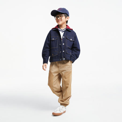男童防褪色工装牛仔外套新款安奈儿童装实体店同款AB435522 商品图3