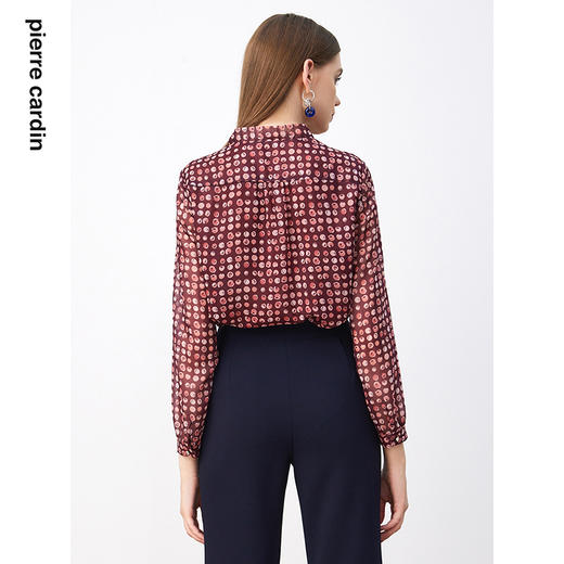 皮尔卡丹女装衬衫印花气质高级感复古法式通勤女衬衣P3351B3983T3
 商品图2