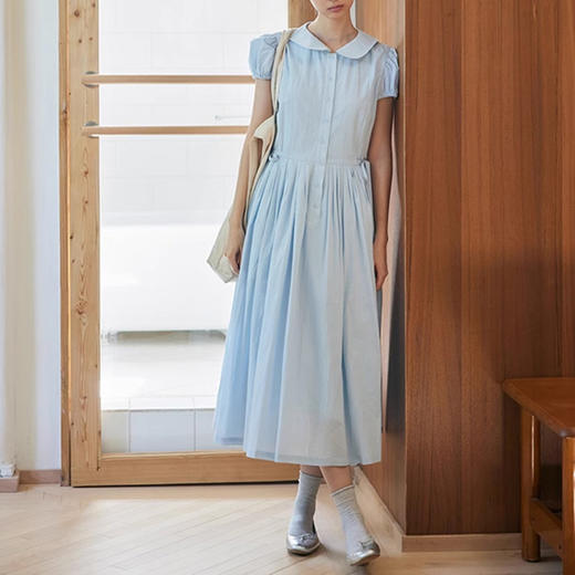 裁缝学苑AQ346 彼得潘领小飞袖收腰连衣裙纸样女装裙子半开裙样板裁剪 商品图5