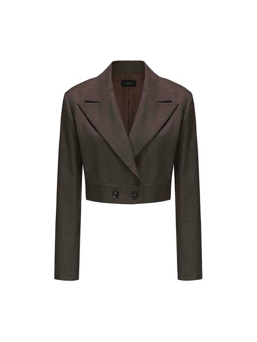 【德托马索】纽扣下摆直身绵羊毛短款西装 商品图4