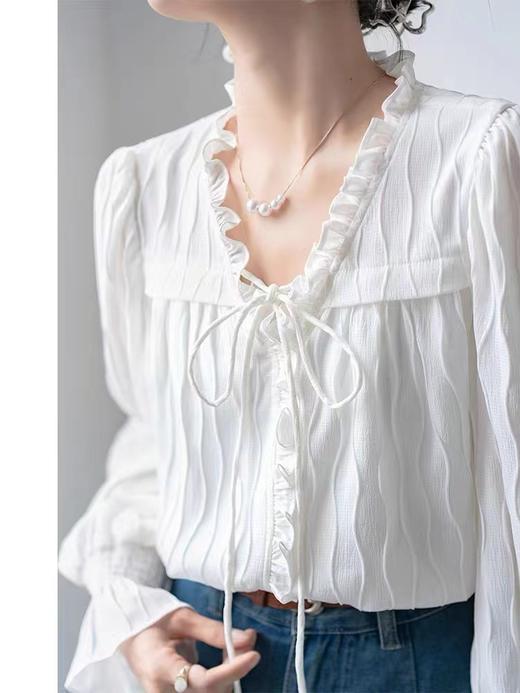 LR木耳边设计感衬衫 商品图2