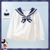 【商场同款】迪士尼童装女童长袖甜美T恤2024春秋新款海军风娃娃领宝宝上衣223DS0648 商品缩略图8