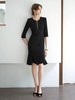 IWY/圆领知性七分袖鱼尾连衣裙高级感女新款法式气质修身黑色包臀裙 Q1053-B 商品缩略图2