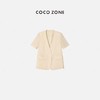 COCO ZONE 气质短袖西装外套V领设计修饰显瘦上衣 23C18743 商品缩略图0