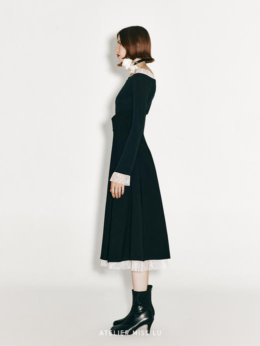 【迷情探戈】分层蕾丝下摆高腰大摆伞裙 商品图1