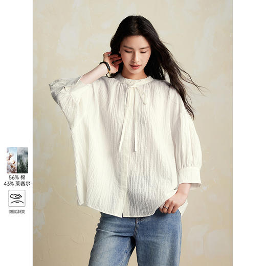棉仓356605001-泡泡纱衬衫 商品图0