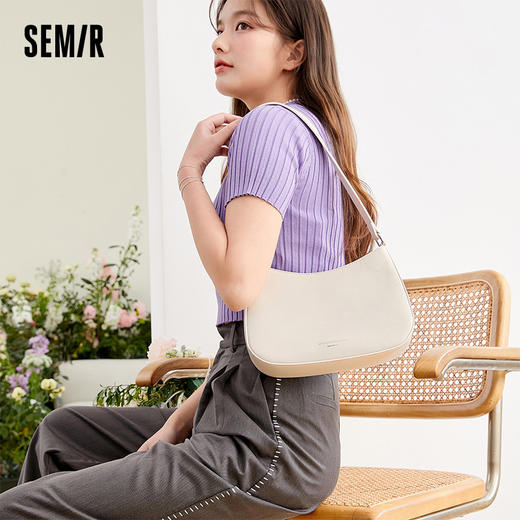 森马包包女流行夏季质感简约纯色腋下包质感小众腋下包女士手提包 商品图1