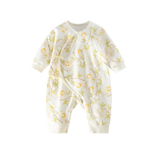 【婴儿薄棉夹棉护肚蝴蝶衣】春秋宝宝哈衣绑带月子服和尚服新生儿衣服 商品图4