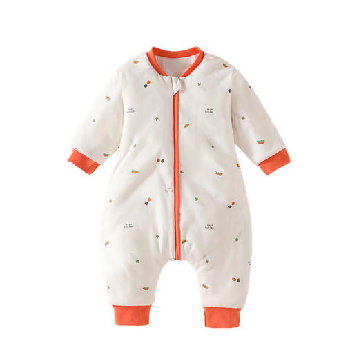 【婴幼儿加厚夹棉分腿睡袋】秋冬宝宝长袖睡衣新生宝宝拉链保暖防踢被 商品图4