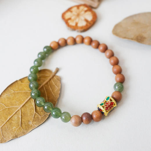 新潮来袭！！古朴国风 温婉内敛 BAOFANDI新中式和田玉檀香木系列手链 戴上显气质 商品图6