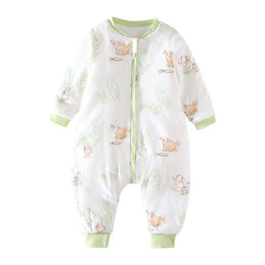 【婴儿夹棉防踢被分腿睡袋】春秋冬120克加棉男女宝宝A类长袖连体衣 商品图4