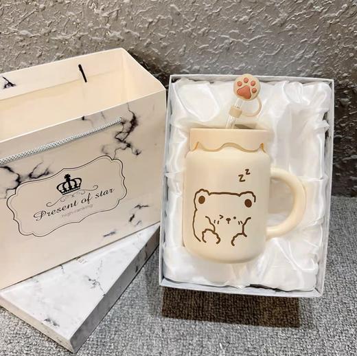 可爱马克杯水杯带盖勺杯子 商品图0