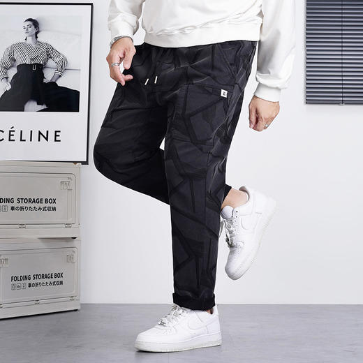 【新款DQ】大依优型大码提花休闲长裤男舒适休闲简约百搭加肥加大男装潮款 商品图0