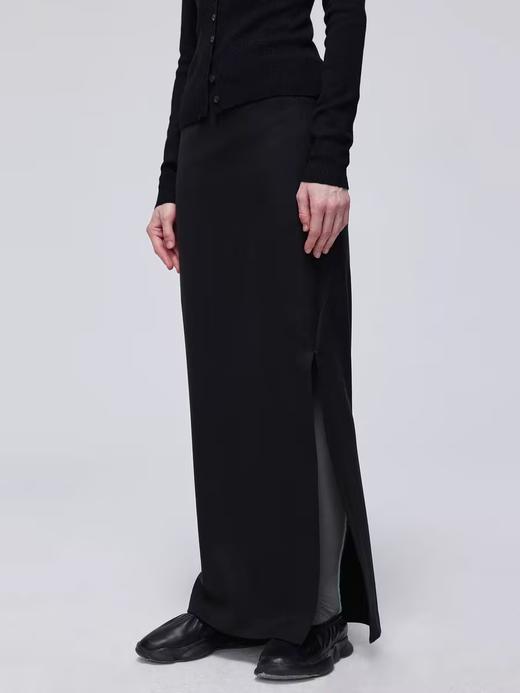 Simple Project/K24149/低腰侧开衩直筒长半裙 商品图0