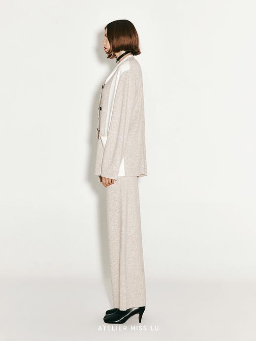 【冬之低语】几何撞色羊绒羊毛混纺开衫外套 商品图1