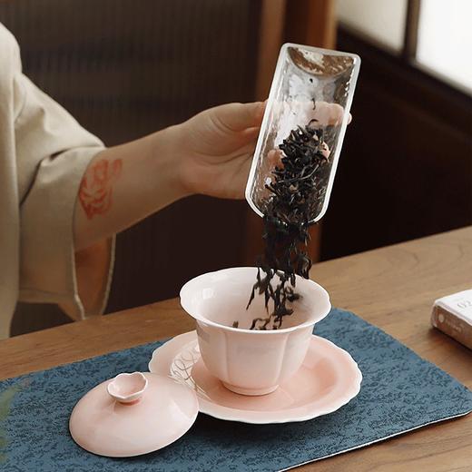 沁茶悦旅羊脂玉瓷樱花三才盖碗礼盒装 商品图3