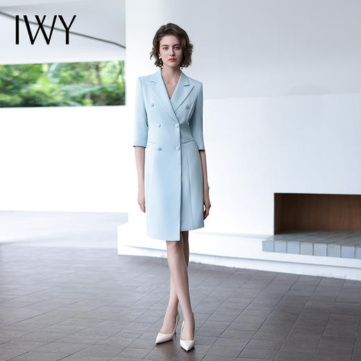 IWY/蓝色七分袖连衣裙Q14253  商品图4