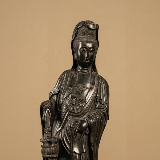 清 紫檀木雕提篮观音 商品图2