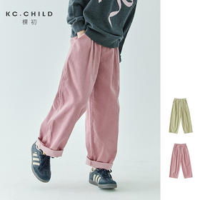 棵初2024年秋冬新品女童休闲全棉灯芯绒长裤亲子款慵懒随性阔腿裤