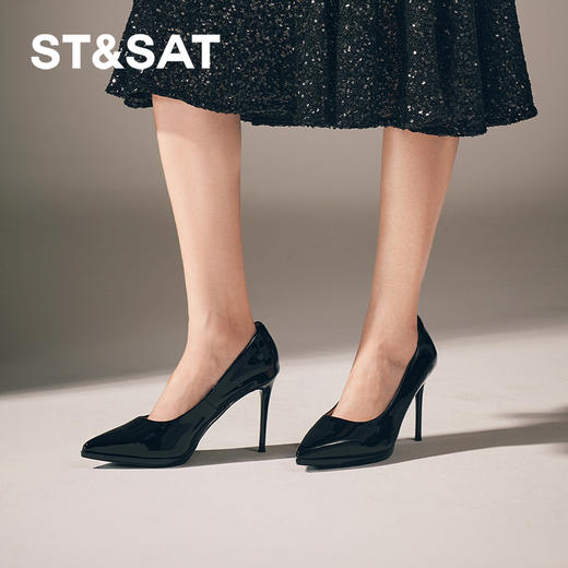 星期六经典简约百搭尖头细高跟SSC3111195 商品图1