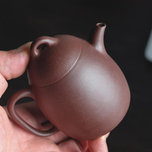 梵匠丨薄胎竹石高秦权 宜兴紫砂壶 150CC  紫泥 半手 彩绘 商品图1