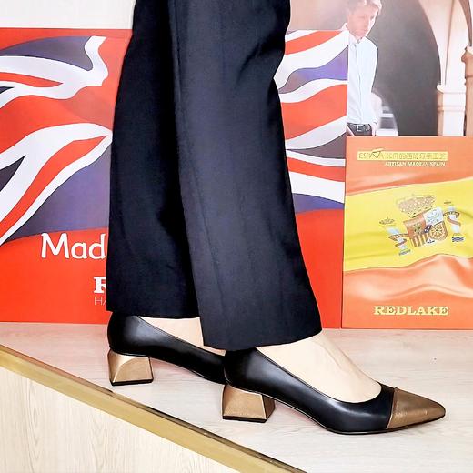 #限时特价#西班牙原产优雅舒适女款时装鞋黑色/古铜色5943 商品图10