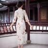 长袖改良丝绒印花素雅旗袍GR3055 商品缩略图3