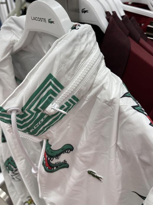 Lacoste/法国鳄鱼   男女同款刺绣标网格内衬透气休闲隐藏帽外套 商品图3