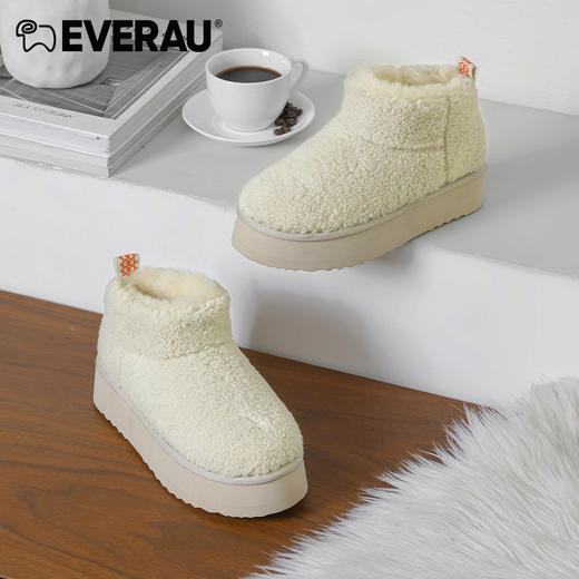 EVERAU秋冬穿搭神奇来喽 经典短筒搭配厚底增高女靴雪地靴EA3146 商品图8