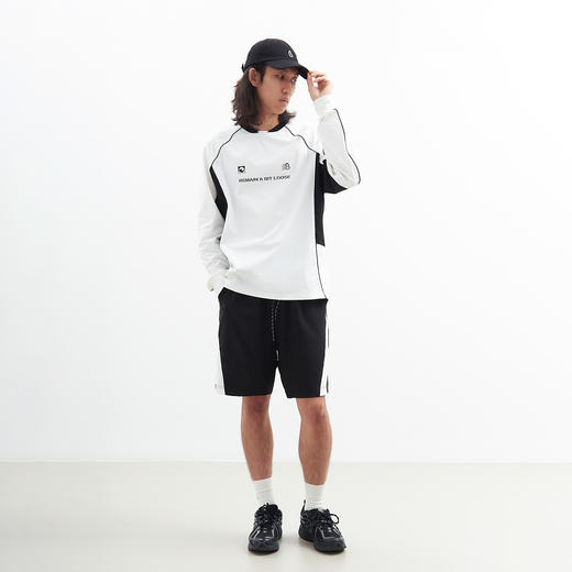 吃茶去chichaqu2024速干双领拼色插肩长袖T恤轻量凉感户外运动 商品图1