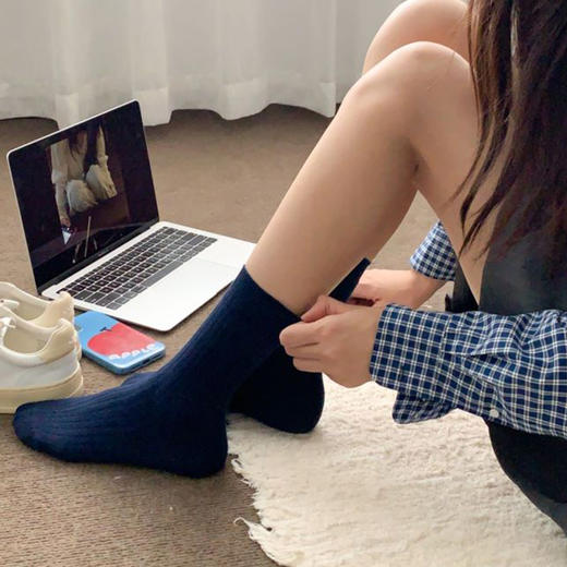 纪念日百货基础-简约韩系竖条女袜159350627 商品图4