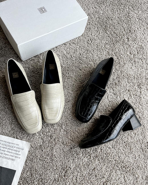 现货 THS 8.31-限时 TOT家 女士 鳄鱼纹 粗跟石头纹乐福鞋 2色 BZ1199 商品图3