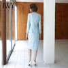 IWY/蓝色长袖西装半裙职业装正式场合商务招待两件套气质时尚套裙CS14306 商品缩略图2