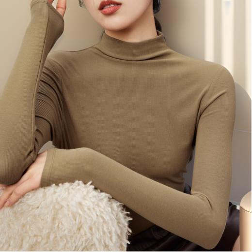 臣禾【温泉打底】含蚕丝圆领/半高领绒感套头衫【一穿即暖】JZ243010775  商品图2