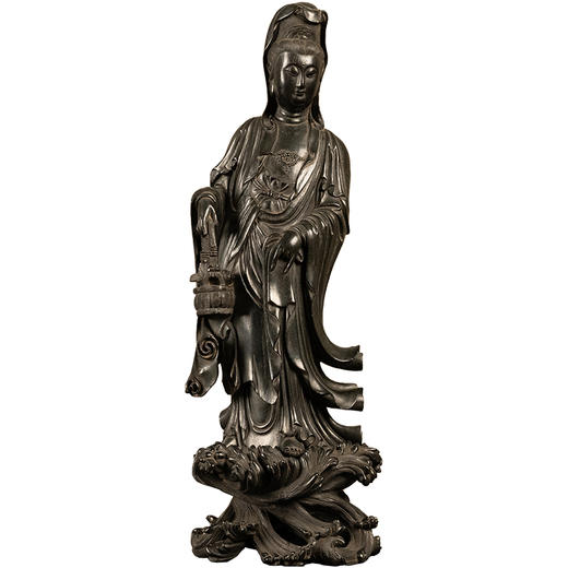 清 紫檀木雕提篮观音 商品图5