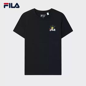 3件4折【自营】FILA/斐乐  斐乐女子短袖T恤2023夏时尚创意插画运动休闲针织短袖衫 F11W329110FNV