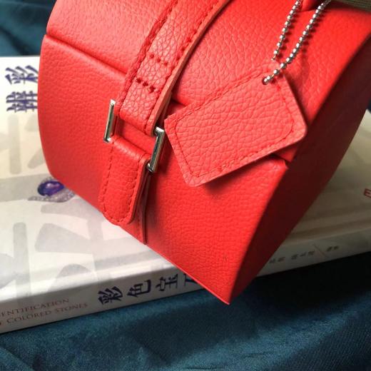 【积分商城】PU皮弧形公主首饰盒小提手旅行戒指耳环项链珠宝收纳盒 商品图3