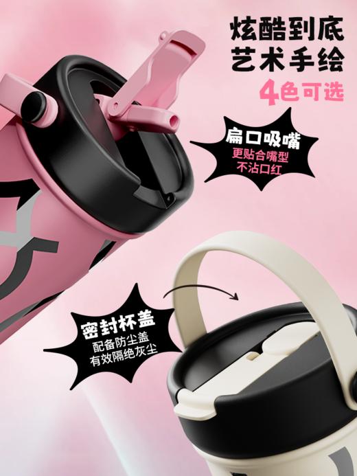 GOOM艺术手绘水杯2024新款女保温杯大容量女生高颜值便携吸管杯 商品图1
