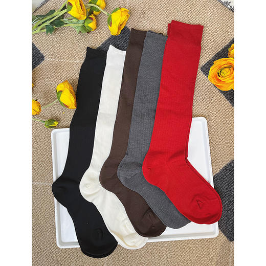 可可推荐 学院风~纯色羊毛小腿袜 微压显瘦|修饰腿型 舒适保暖 简约时尚 商品图0