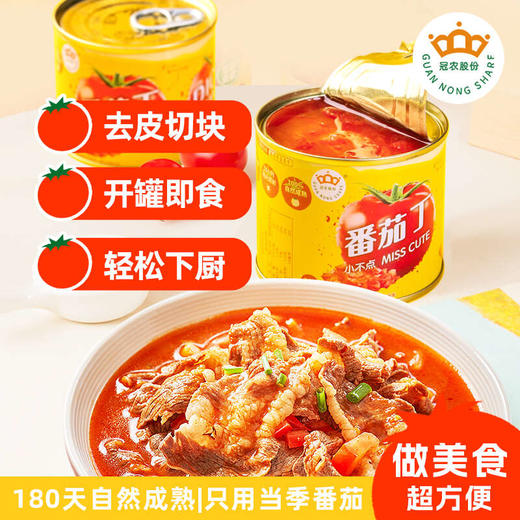 【25年新货】新疆冠农番茄丁210g 零添加 新鲜去皮 西红柿 番茄 商品图3