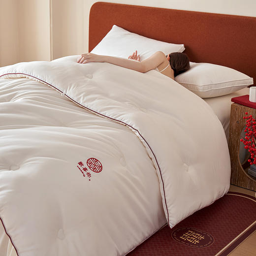 自然醒云绒棉芯生欢喜被结婚庆陪嫁喜被春秋被子冬大豆纤维被芯喜字加厚冬被TD 商品图9