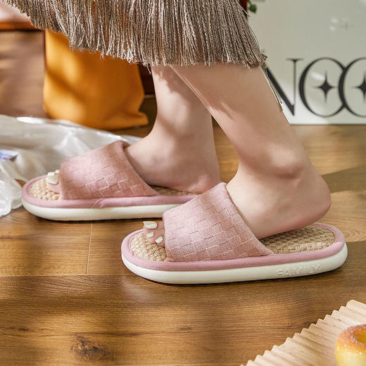 【亚麻拖】男/女同款亚麻拖居家室内拖鞋防滑软底拖【WG24651】 商品图2