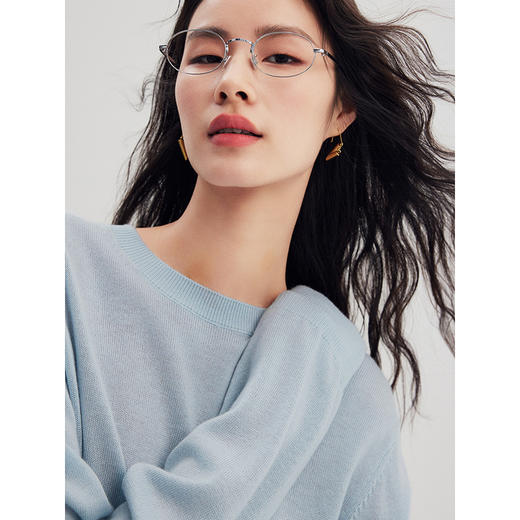 棉仓356635027-贝壳装饰扣短款长袖毛衣 商品图2