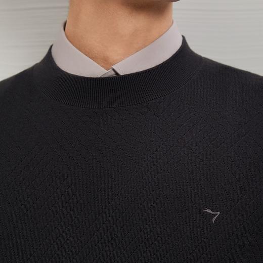 柒牌圆领羊毛衫男2024冬季新款提花肌理舒适保暖男士休闲百搭毛衫	127Y70550 商品图2