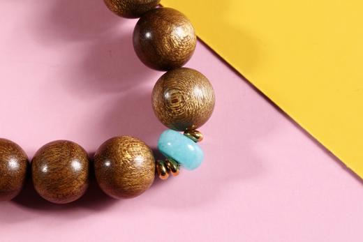 JSMN0050°平安喜乐/六字箴言老料金丝楠木手串 商品图2