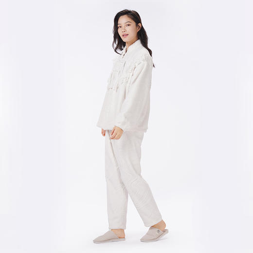都市丽人睡衣生活家居长袖家居服法兰绒烂花厚女士法兰绒套装LHT2S9 商品图3