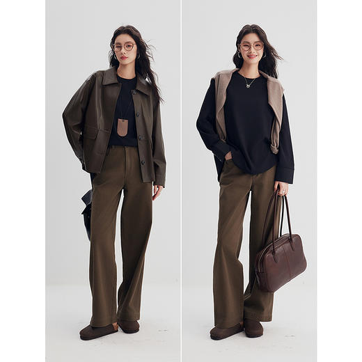 棉仓356601015-拼接袖口长袖t 商品图4