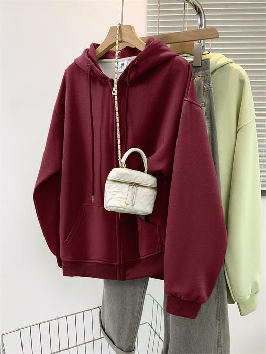 【多色连帽女士卫衣】秋冬新款 加绒休闲美式复古小众外套ins潮流  商品图8