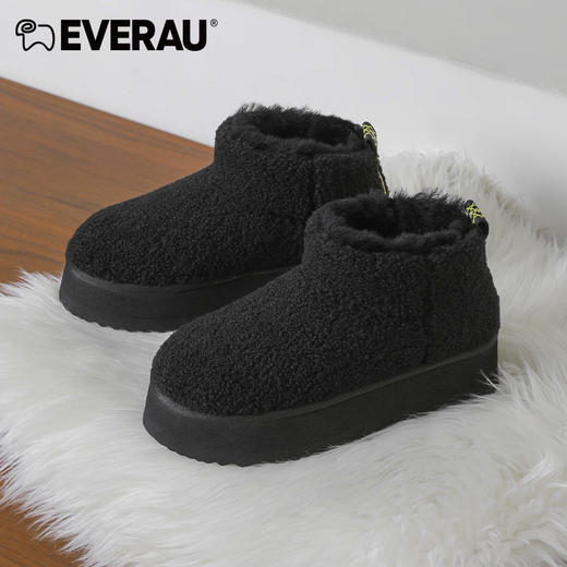EVERAU秋冬穿搭神奇来喽 经典短筒搭配厚底增高女靴雪地靴EA3146 商品图9