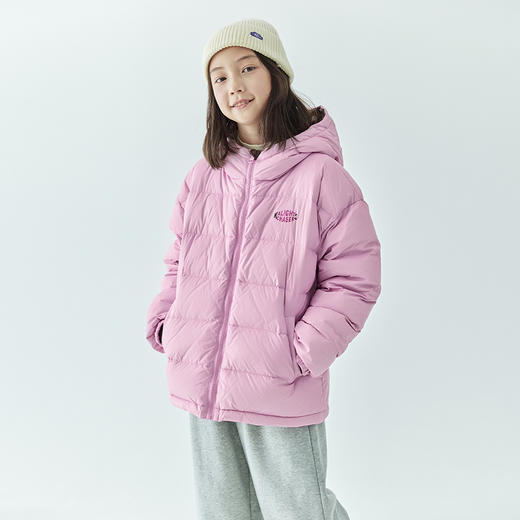 棵初冬装女童轻薄撞色连帽羽绒服儿童亲子款防泼水保暖外套 商品图4